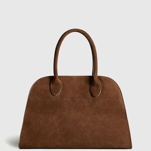 Brown Faux Suede Handbag